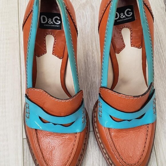 Dolce and  Gabbana block heel loafer heels - Picture 1 of 6